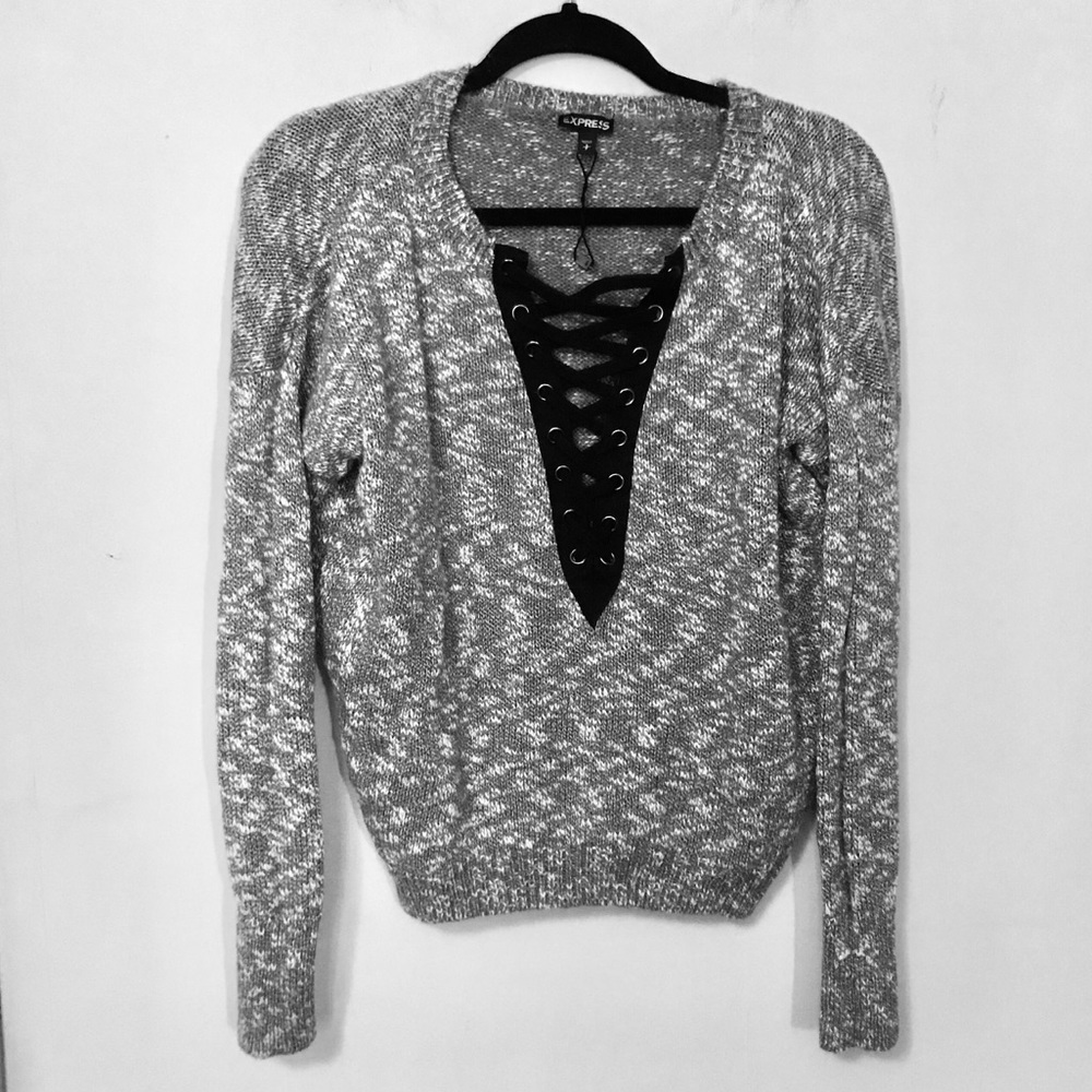 Express lace-up sweater